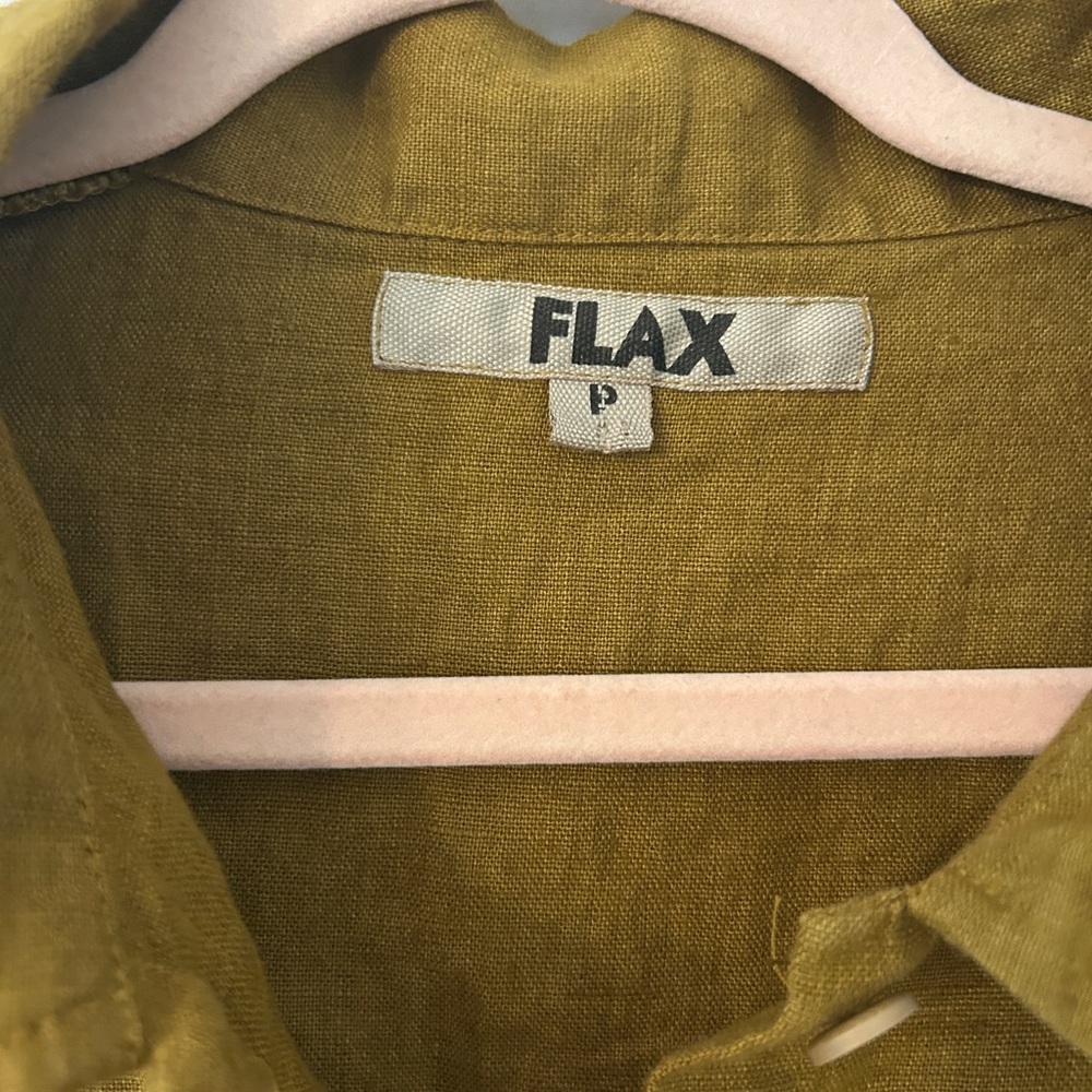 Flax Mustard Olive Short-Sleeve Blouse - Picture 4 of 5